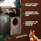 Gnodary Squirrel Feeders for Outside, Durable Squirrel House for Outdoor - Chipmunk Feeder, Squirrel Food for Backyard Squirrels Hold Corn, Corn Cob, Peanuts (Walnut Brown)