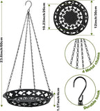 Enhon 6 Pack Metal Hanging Planter, 12 Inch Indoor Outdoor Plant Hanger, Classy Glossy Black Decorative Shelf for Window Wall Ceiling Home Decor