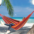 ANYOO Cotton Hammock Portable Camping Hammocks for Hanging Sturdy Garden Comfortable Fabric Hammock with Tree Straps Up to 660lbs with Travel Bag for Camping Outdoor/Indoor Patio Backyard