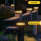 12 Pack Solar Post Cap Lights Outdoor Waterproof, Warm & Cool White, Black | Fits 4x4 Wooden and Vinyl Posts,Fence Deck Post Lights, High-Brightness LEDs