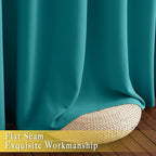 NICETOWN Sliding Glass Door Curtains for Window, Grommet Wide Thermal Curtain Sound Dampening Window Drape for Living Room/Bedroom (Peacock Teal, W80 x L84, 1 Panel)