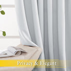 NICETOWN Patio Door Curtain Room Darkening Drapes, Grommet Top Light Blocking Room Divider Curtain Panel for Bedroom/Living Room (Greyish White, W80 x L95, 1 Panel)