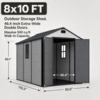 devoko 8 x 10 ft resin storage shed shown in use