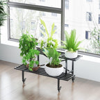 zhongma 2 tier heavy duty metal plant stand, close-up detail