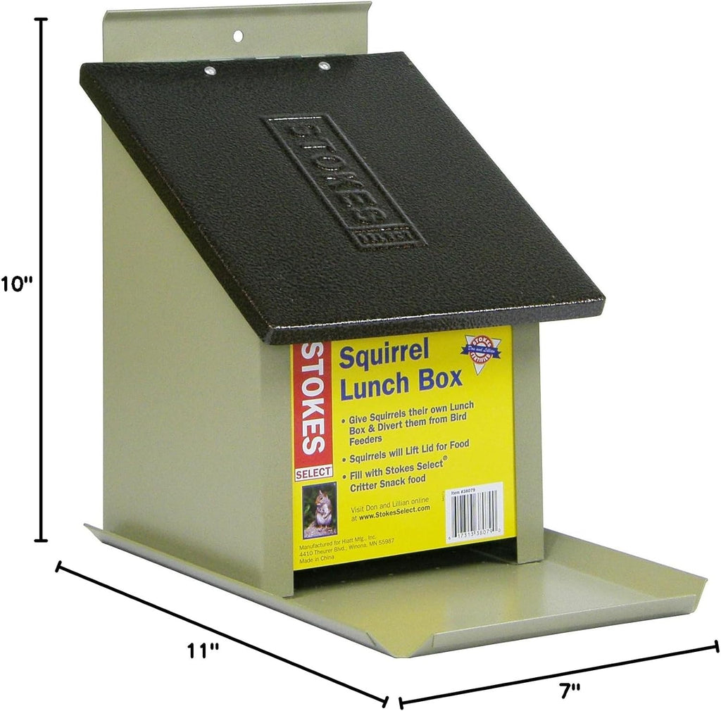 Stokes Select Lunch Box Squirrel Feeder with Metal Roof, 4.1 lb Capacity
