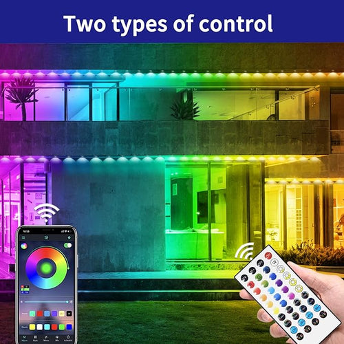 300ft Permanent Outdoor Light, RGB Outdoor eave Light,IP67 Waterproof LED eave Lights,Suitable for Party, Daily,Halloween,Christmas,Rooftop,Garden,Patio（2 Rolls of 150ft）
