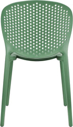 2xhome Set of 4 Patio Dining Chairs | Modern Stackable Outdoor Pool Side Chair | Weather Resistant Plastic for Yard, Porch, Balcony, Kitchen, Green