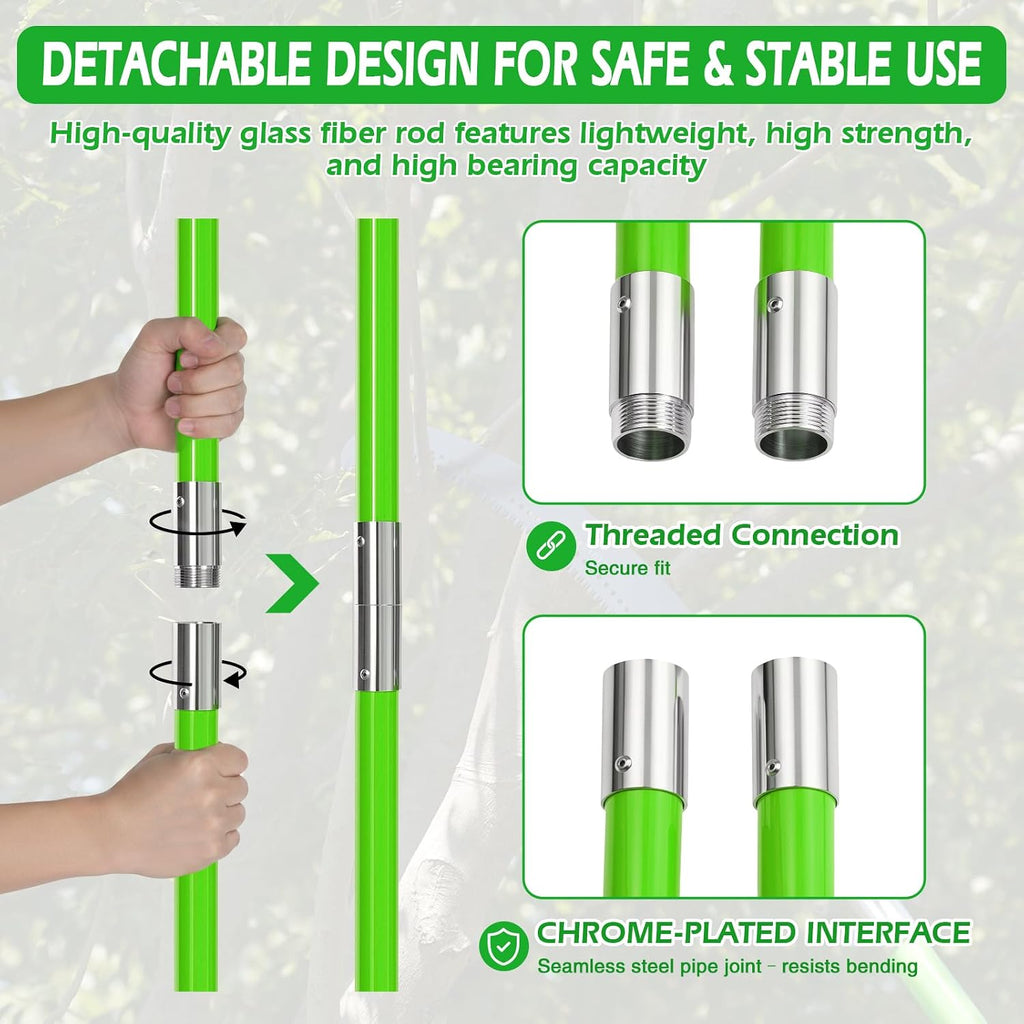Manual Pole Saw, 27 Ft Tree Pruner | Extendable, Spare Blade, for Backyard and Garden Pruning Palms and Shrubs
