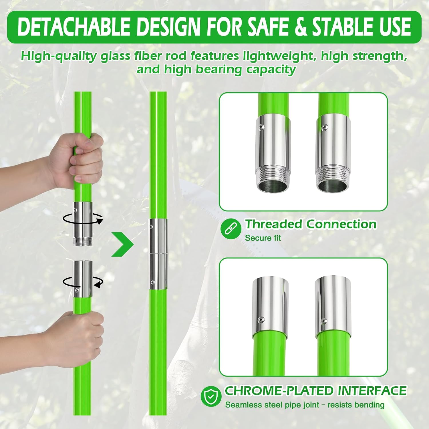 Manual Pole Saw, 27 Ft Tree Pruner | Extendable, Spare Blade, for Backyard and Garden Pruning Palms and Shrubs