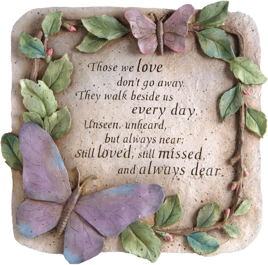 Evergreen Those We Love Don't Go Away Garden Memorial Stone | Outdoor Safe | 10-Inch | Remembrance Gift | Décor for Homes, Lawn and Garden