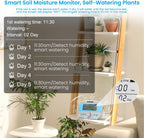 Sainlogic Automatic Plant Waterer for 15 Potted Plants, Self-Watering System with Humidity Monitor Display, Deep Root Irrigation, IP64 Programmable Timer, Ideal for Vacation, Travel and Indoor Garden