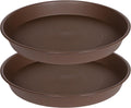 2 Pack Bird Bath Bowl 14", 1.6" Depth, 13 14 15 16 17 20 24 inch Plastic Birdbath Bowls Only, Birdbaths Dish for Outdoor Garden, Extra Large Plant Saucer (14", Brown)