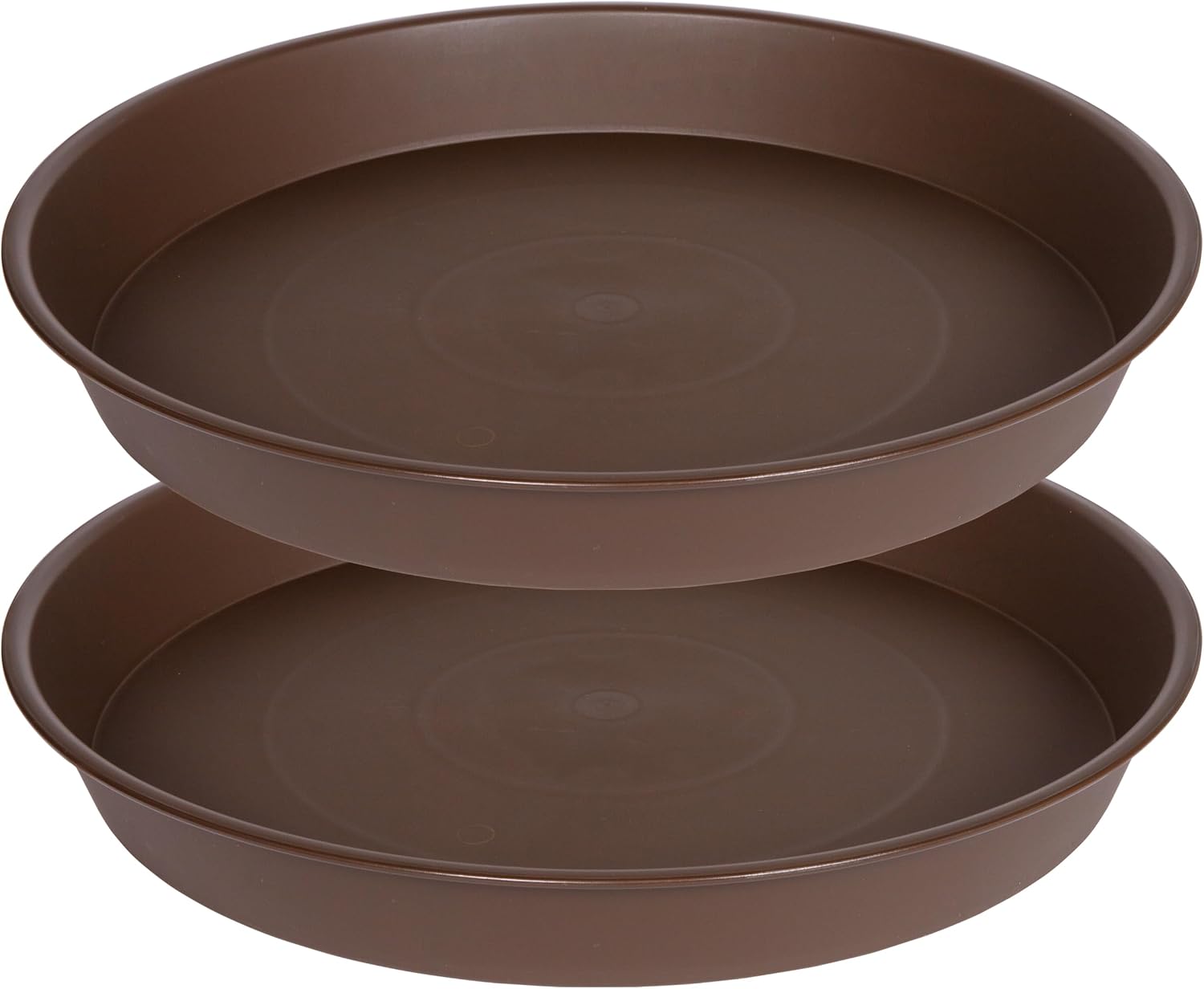 2 Pack Bird Bath Bowl 14", 1.6" Depth, 13 14 15 16 17 20 24 inch Plastic Birdbath Bowls Only, Birdbaths Dish for Outdoor Garden, Extra Large Plant Saucer (14", Brown)