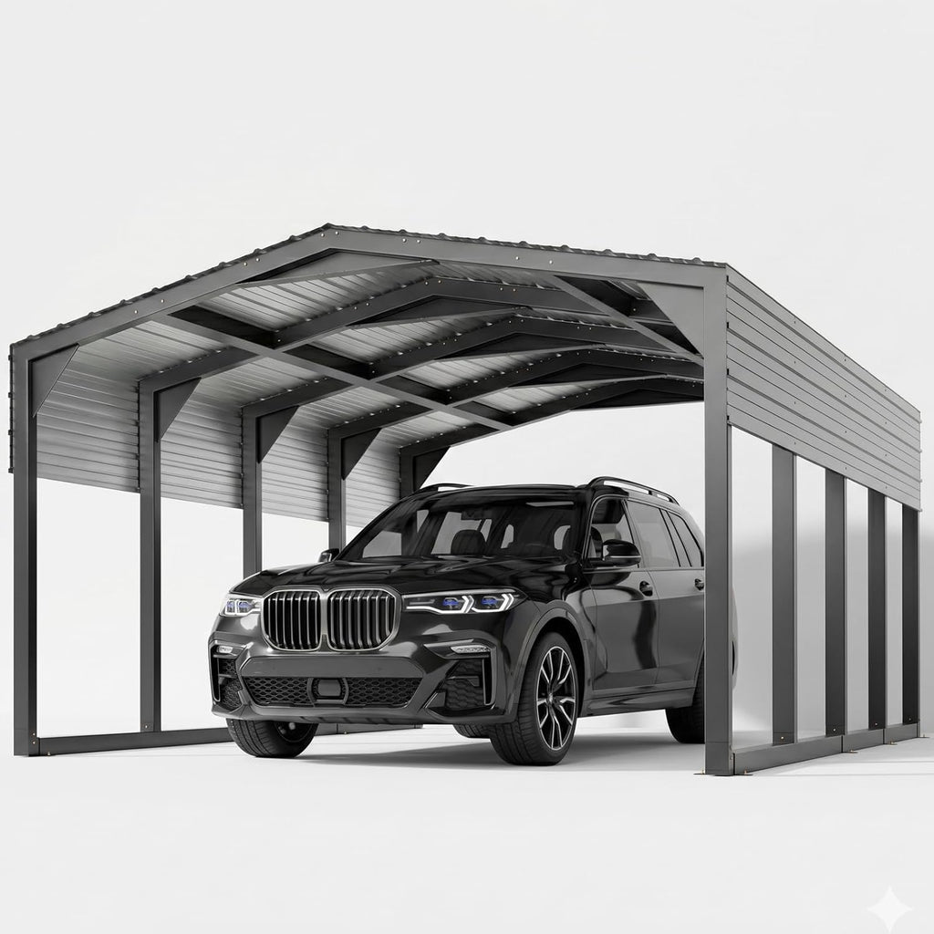 12×20 ft carport, 2"x2" reinforced frame & 29-gauge, main product view