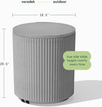Veradek 21in Outdoor Cooler Side Table, Modern, Stone-Plastic Composite, Gray, Weather Resistant, Made in Canada