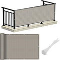 LOVE STORY Balcony Privacy Screen, 3'x10' Deck Shield Screen Fence Cover,UV Protection and Weather-Resistant, 3 FT Height for Deck, Patio, Backyard, Outdoor Pool, Porch, Railing, Beige-Grey
