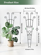 33 Inch Tall Expandable Metal Trellis for Potted Plants, Rustproof Expandable Indoor Outdoor Plant Support Trellis for Climbing Plants, Monstera, Ivy, Hoya with Sturdy Weighted Base (Black)