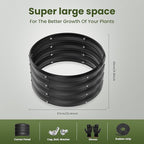 ZXZYHFTY Round Galvanized Raised Garden Bed kit,Black Outdoor Garden Raised Planter Box, Round Large Metal Raised Garden Beds for Vegetable 2 * 2 * 1ft 3 Pcs