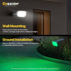 Ensenior Solar Spotlights Outdoor RGB, 7+1 Color Changing Mode Outdoor Landscape Lighting, IP65 Waterproof, Automatic ON/Off Solar Powered Spotlight, Halloween Christmas Decorations (6-Pack)
