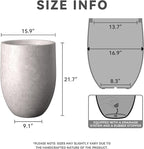 Kante Tall Concrete Planter, 21.7-Inch Height Light Gray Large Indoor Outdoor Plant Pot with Drainage Hole for Patio Garden Home, Modern Decor for Flowers and Tree