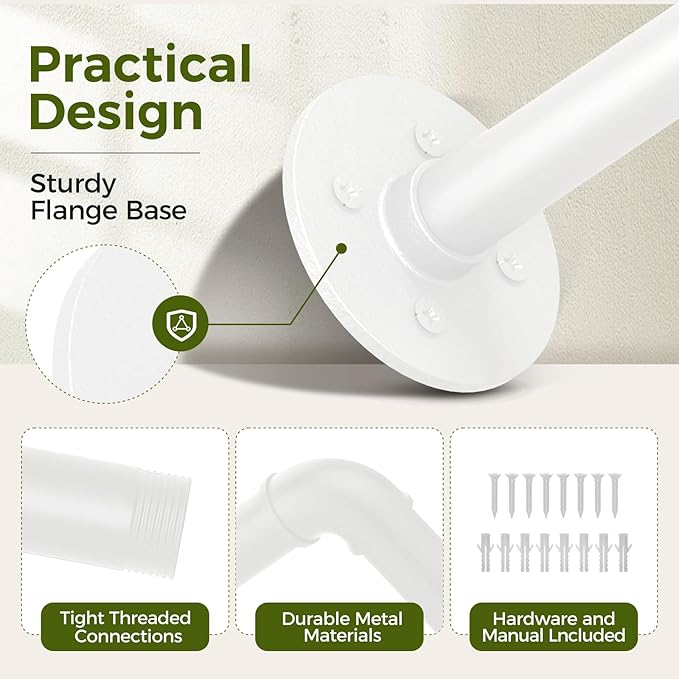 Bamworld Hanging Planters for Indoor - 70in White Metal Rod Plant Hangers (Pot & Plant Not Included)