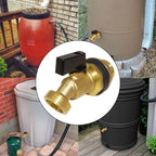 Hooshing Brass Rain Barrel Spigot Water Container, 1 Inch O.D. Inlet to 3/4" GHT Outlet with Quarter Turn Ball Valve Bulkhead Fitting for Outdoor Plastic Bucket Water Tanks