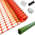 potatolife 23.6" x 100',orange,plastic safety fence with stakes,snow, main product view