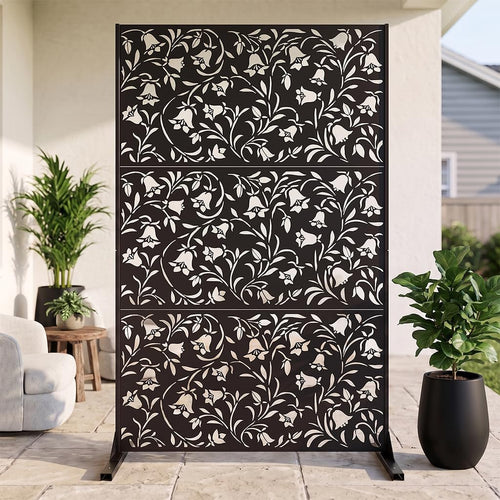 72" outdoor privacy screen, decorative metal privacy fence, main product view