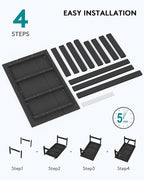 SERWALL HDPE Patio Coffee Table for Balcony, Deck, Black