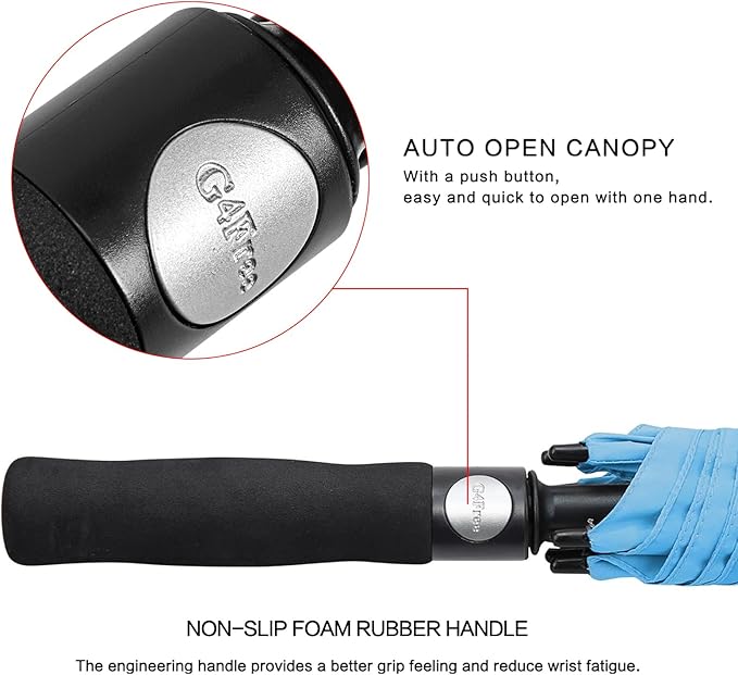 G4Free 47/54/62/68/72 Inch Automatic Open Golf Umbrella Oversize Extra Large Double Canopy Vented Windproof Waterproof Stick Umbrellas