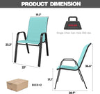 Patio Chairs Set of 8, Stackable Outdoor Dining Chairs for All Weather Textilene Fabric & Metal Frame, Outdoor Chairs Set for Backyard Deck Garden