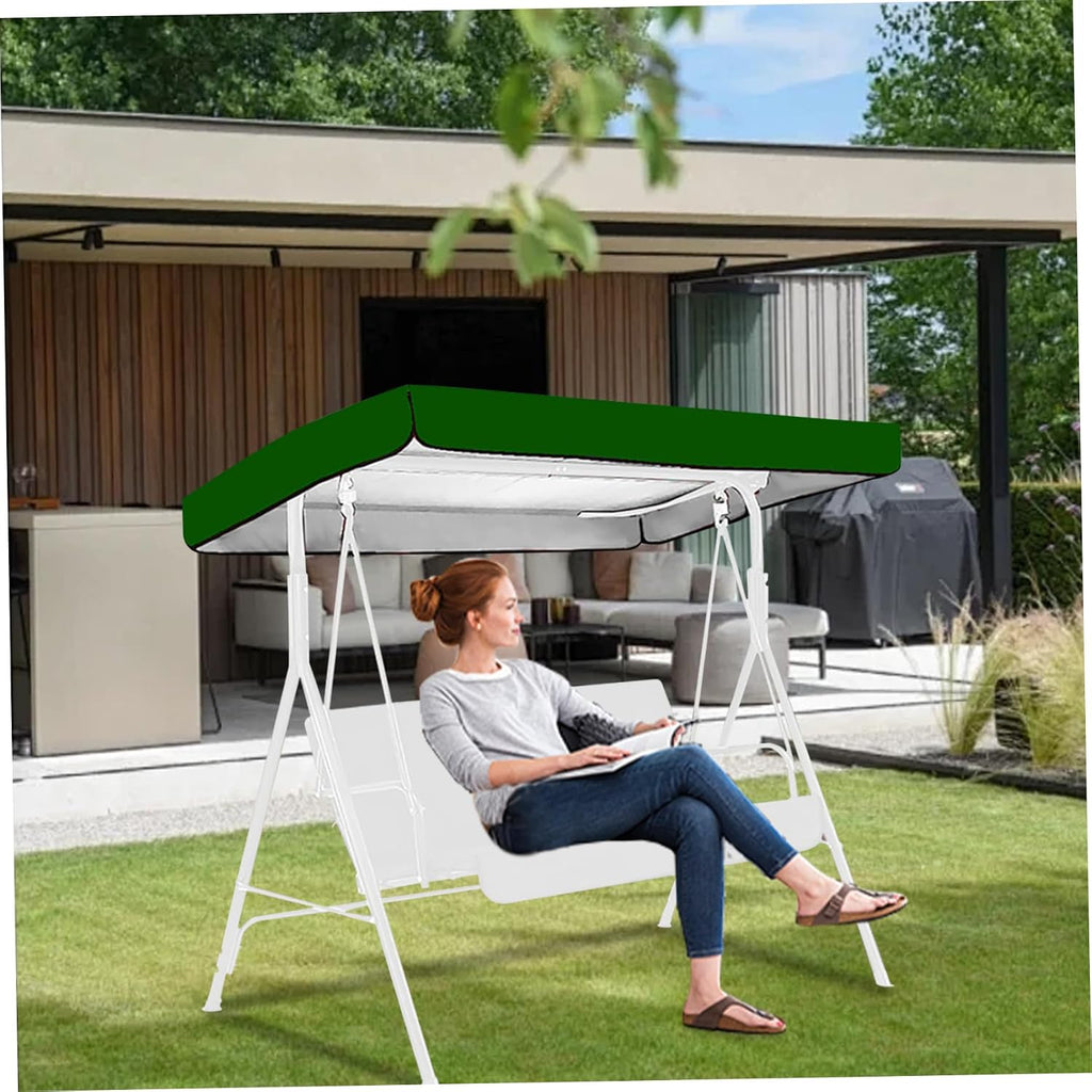 Swing Canopy Replacement, 75x47 Waterproof Swing Cover Replacement, Sunproof Outdoor Swing Cover for Garden Swing Chair Patio Hammock Swing Canopy Replacement, Green