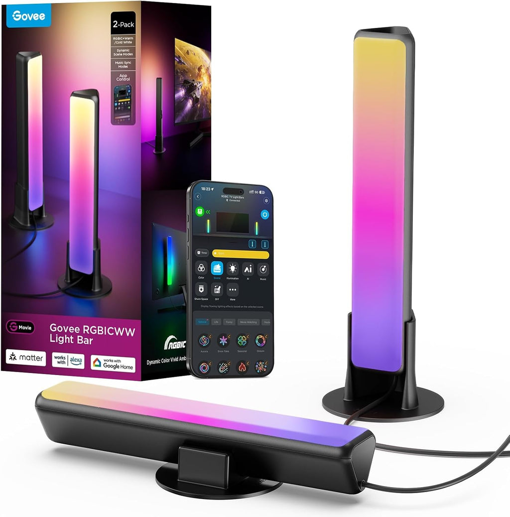 govee smart light bar, rgbicww tv lights for, main product view