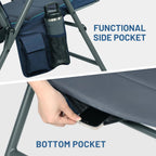 Timber Ridge Oversized Folding Rocking Camping Chair, Padded Outdoor Rocker with High Back, Portable Outdoor Chair for Patio, Garden, Lawn, Supports up to 400 lbs, Blue | Foldable Padded Outdoor Rocker with High Back, Portable Outdoor Chair for Patio