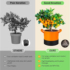 5 Gallon Fabric Grow Bags 5-Pack, 350G Heavy Duty Nonwoven Plant Pots with Handles, Breathable Root Pruning Containers for Vegetables Flowers Indoor Outdoor Gardening