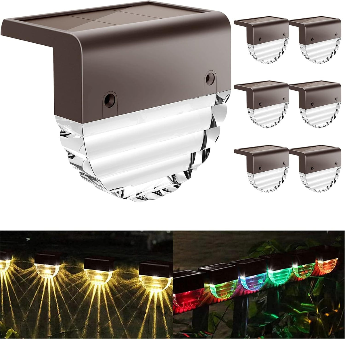 solar lights outdoor, solar deck lights, 6 pack, main product view