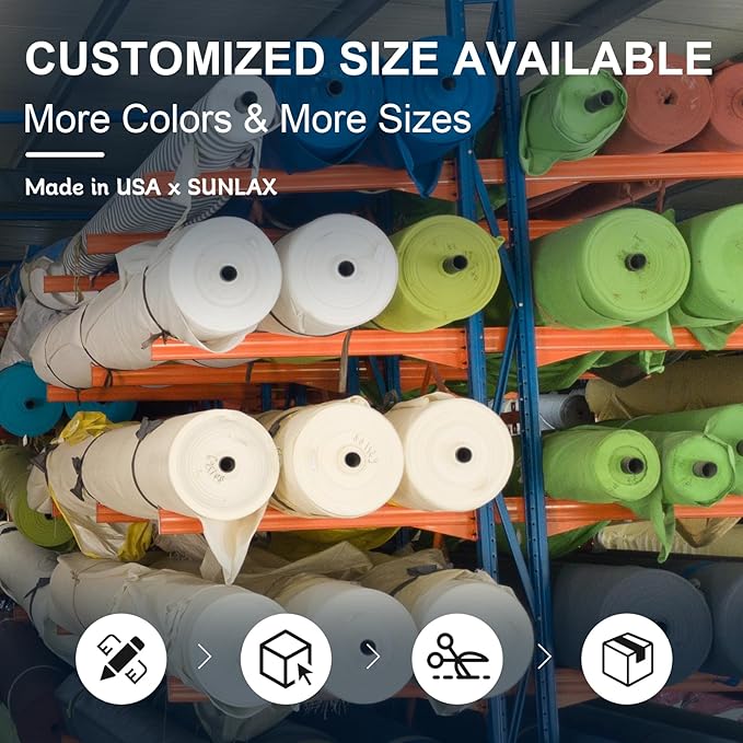 SUNLAX Sun Shade Sail 7' x 16' Sand Rectangle Canopy Sail Shade Cover UV Block Permeable Sunshade Outdoor for Patio Backyard Deck Pergola (We Make Custom Size)