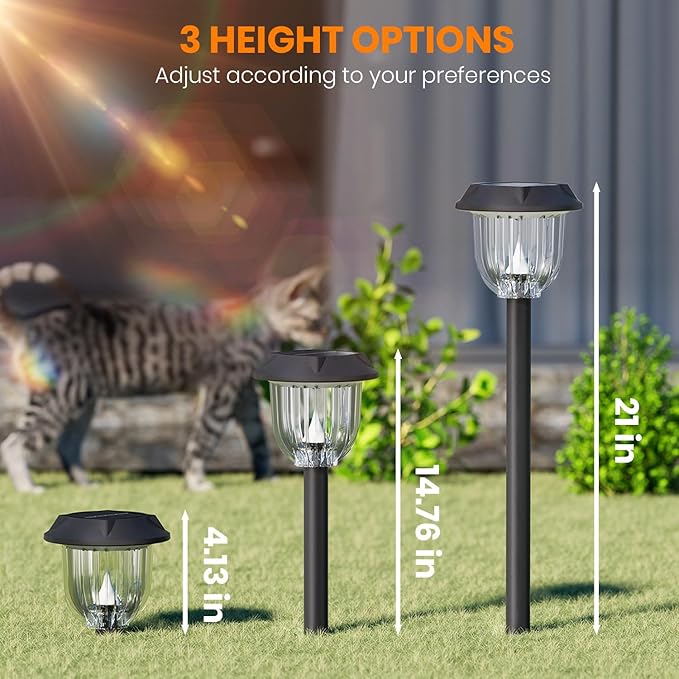 AOSEA 2 Pack Solar Pathway Lights Outdoor Waterproof - Auto RGB Color Changing Solar Lights, IP65, 12H Bright, Durable Plastic - Perfect Christmas Decor for Garden & Walkway【RGB Flash Mode Only】