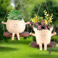 domensi 2 pcs swing hanging planter cute smile, main product view