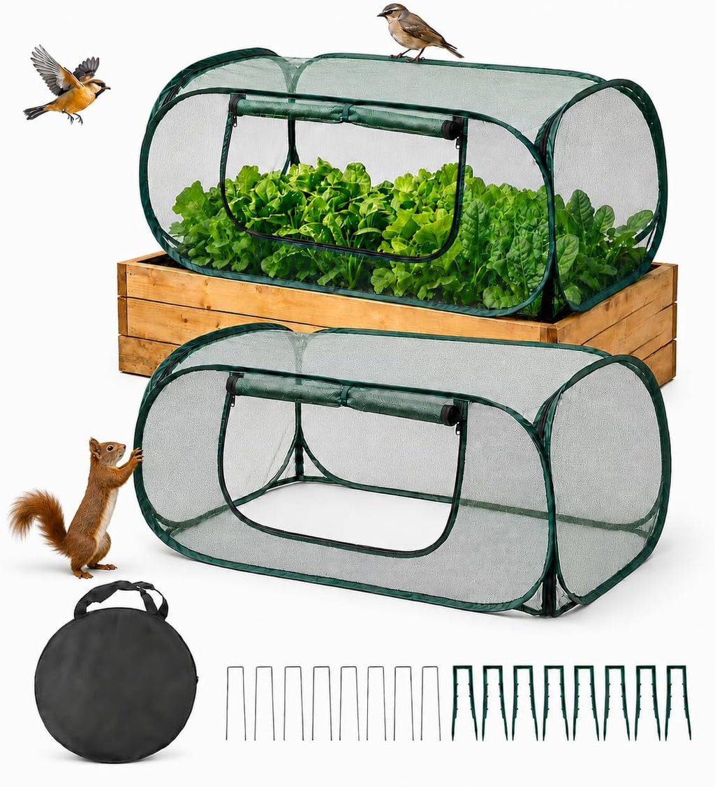 pop-up mesh plant enclosure, plant cover for vegetables, main product view