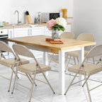 VINGLI 10 Pack Folding Chairs with Padded Seats, Metal Frame with Pu Leather Seat & Back, Capacity 350 lbs, Set of 10, Khaki