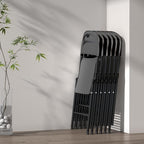 Nazhura 350 Weight Limit Heavy Duty Plastic Folding Chair with Reinfoced Steel Frame for Indoor and Outdoor, Wedding, Party, Restaurant, Meeting Room, Patio and Garden (Black, 6 Pack)