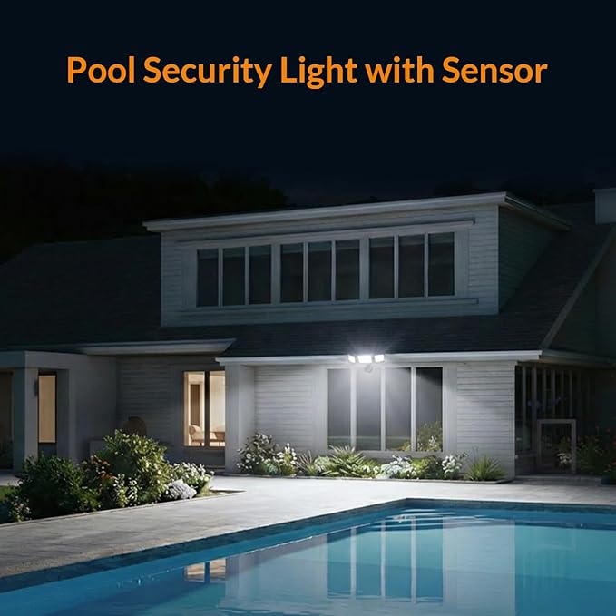 LEPOWER LED Security Light Motion Sensor Light Outdoor, 38W 4200LM Motion Security Light, 5500K, IP65 Waterproof, 3 Head Motion Detected Flood Light for Garage, Yard, Porch (Brown)