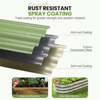 G GOOD GAIN Round Raised Garden Bed - 2Pcs 2x2x1ft Galvanized Steel Planter Boxes Outdoor with Rubber Edge Trim | Metal Raised Beds for Gardening Vegetables Flowers Fruits Herbs (Olive Green)