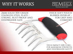 Meat Claws Stainless Steel - Premium high-grip soft-touch rubber handles for ultimate comfort! 100% dishwasher safe, shreds Pulled Pork and BBQ Meat effortlessly!