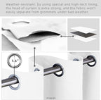 Outdoor Patio Curtain Waterproof Darkening Thermal Insulated Indoor Curtains for Bedroom, Porch, Living Room, Pergola, Cabana, W105 x L120 Extra Wide Room Divider, Set of 2 Panels, Pure White