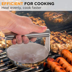 Stainless Steel Burger Press, 5.5 Inch Round Smasher, Non-Stick Smooth Hamburger Press Flat Bottom Without Ridges, Bacon Grill Perfect for Top Griddle Cooking