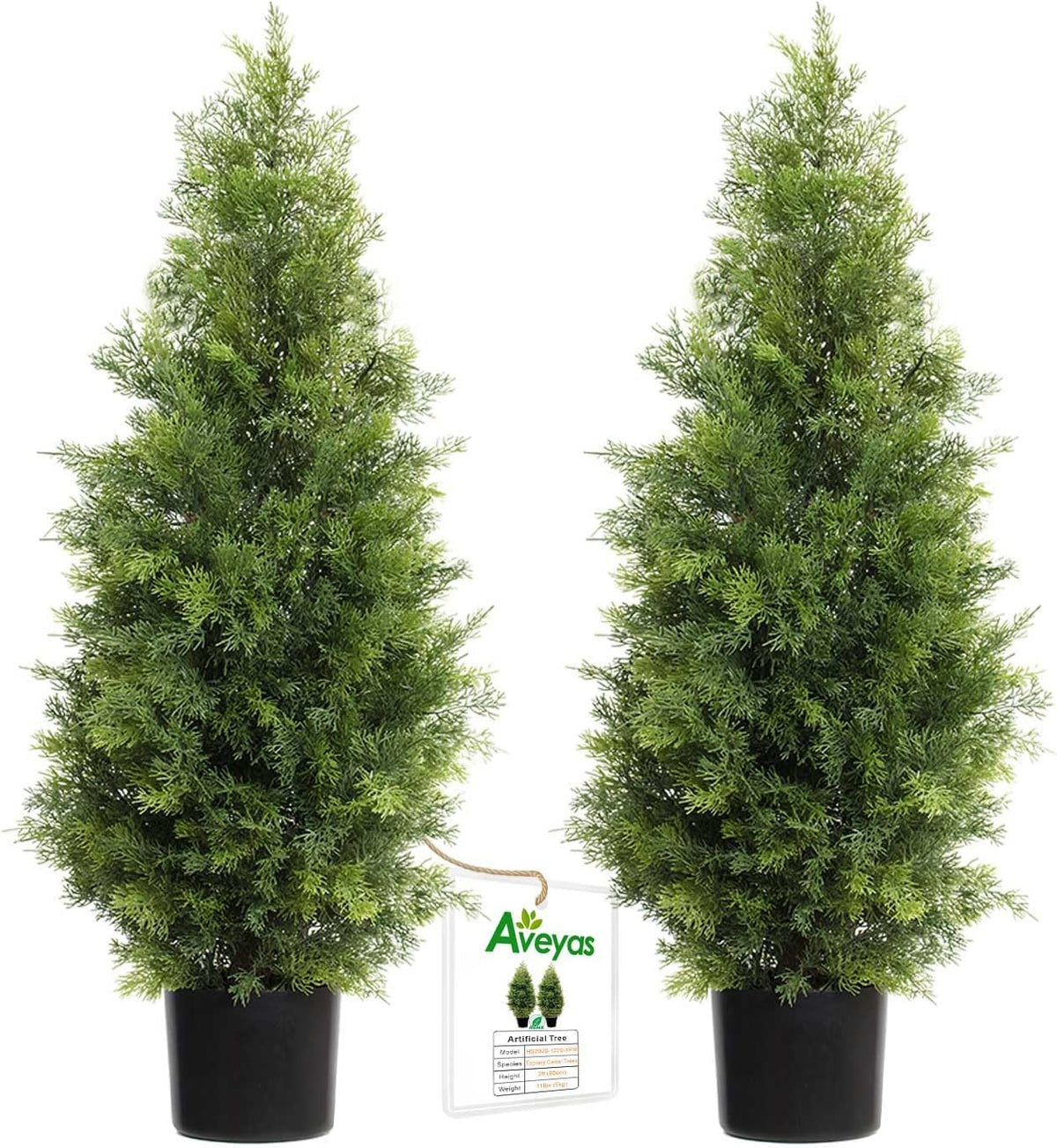 aveyas 3ft artificial cedar topiary trees for outdoor shown in use