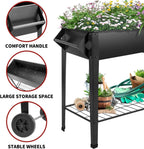 32" rolling raised garden bed with wheels, metal on a desk or shelf
