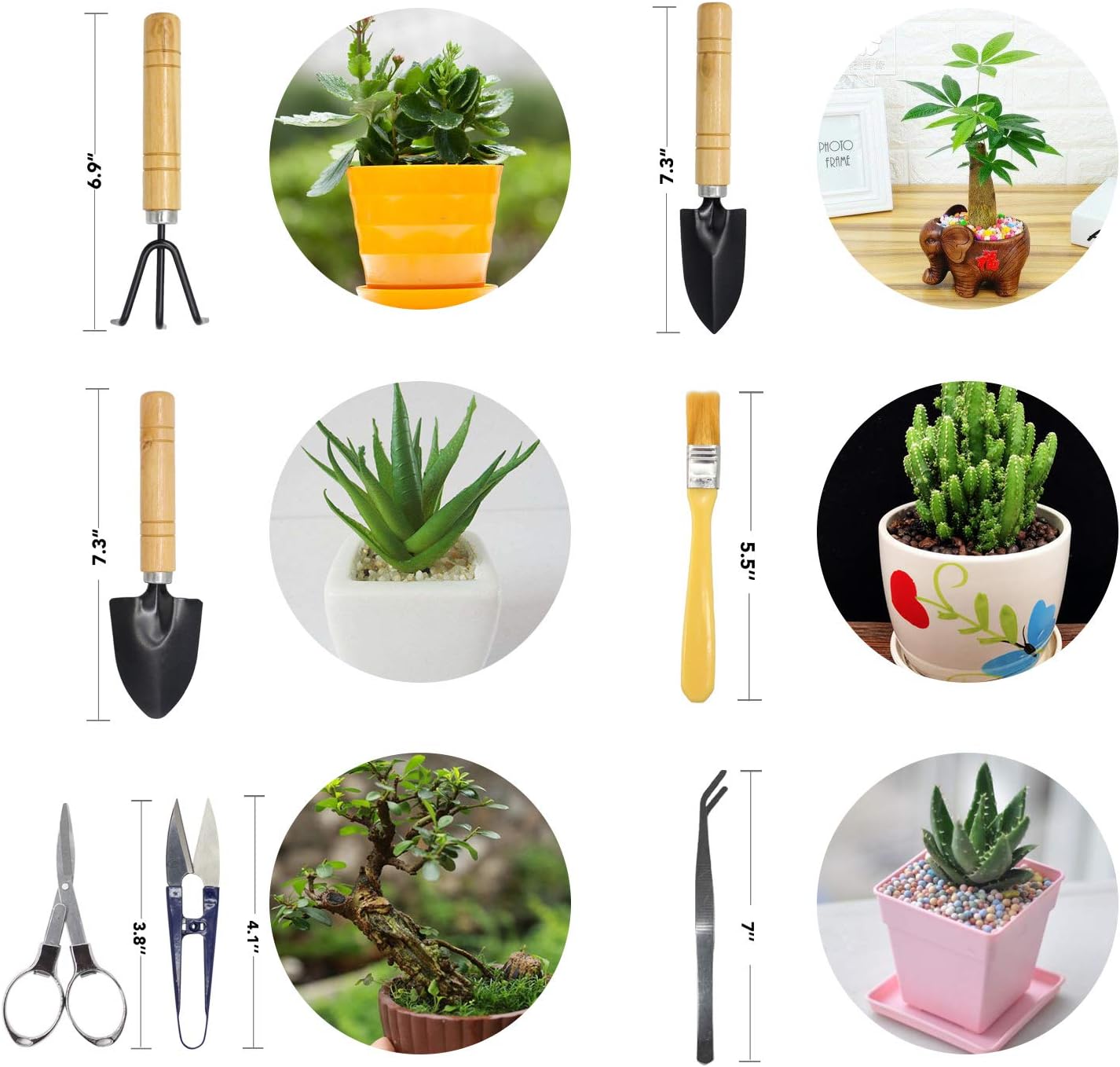 Bonsai Tool Set 8 PCS-Mini Gardening Tools Kit for Indoor Outdoor Plant | Perfect for garden enthusiasts Compact and easy to use